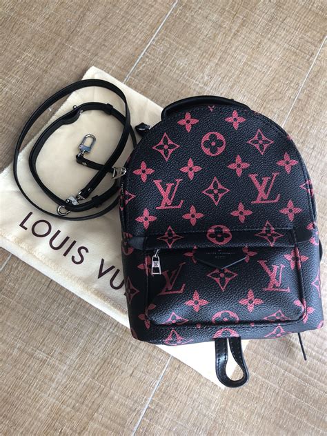 louis vuitton backpack black and red replica|Louis Vuitton palm springs backpack.